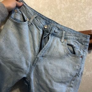 Light wash high rise mom jean